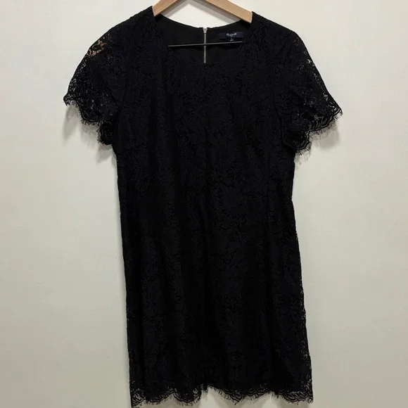 madewell lace dress Women's Embroidered Lace-Insert Mini Dress in White - Size XL